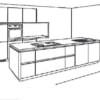 Bauformat Insel-Küche Spigato Schwarz Seidenmatt 17