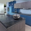Bauformat Insel-Küche Porto_S Haze Blue/ London Dartmoor 29