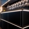 Nolte Küche Schwarz Edelstahl-Optik mit Mittelinsel 17