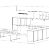 Nolte L-Küche Platingrau Softmatt mit Akzenten in Hennarot Grundriss