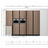 Bauformat L-Küche mit Insel Glasgow Sabbia matt - Grundriss